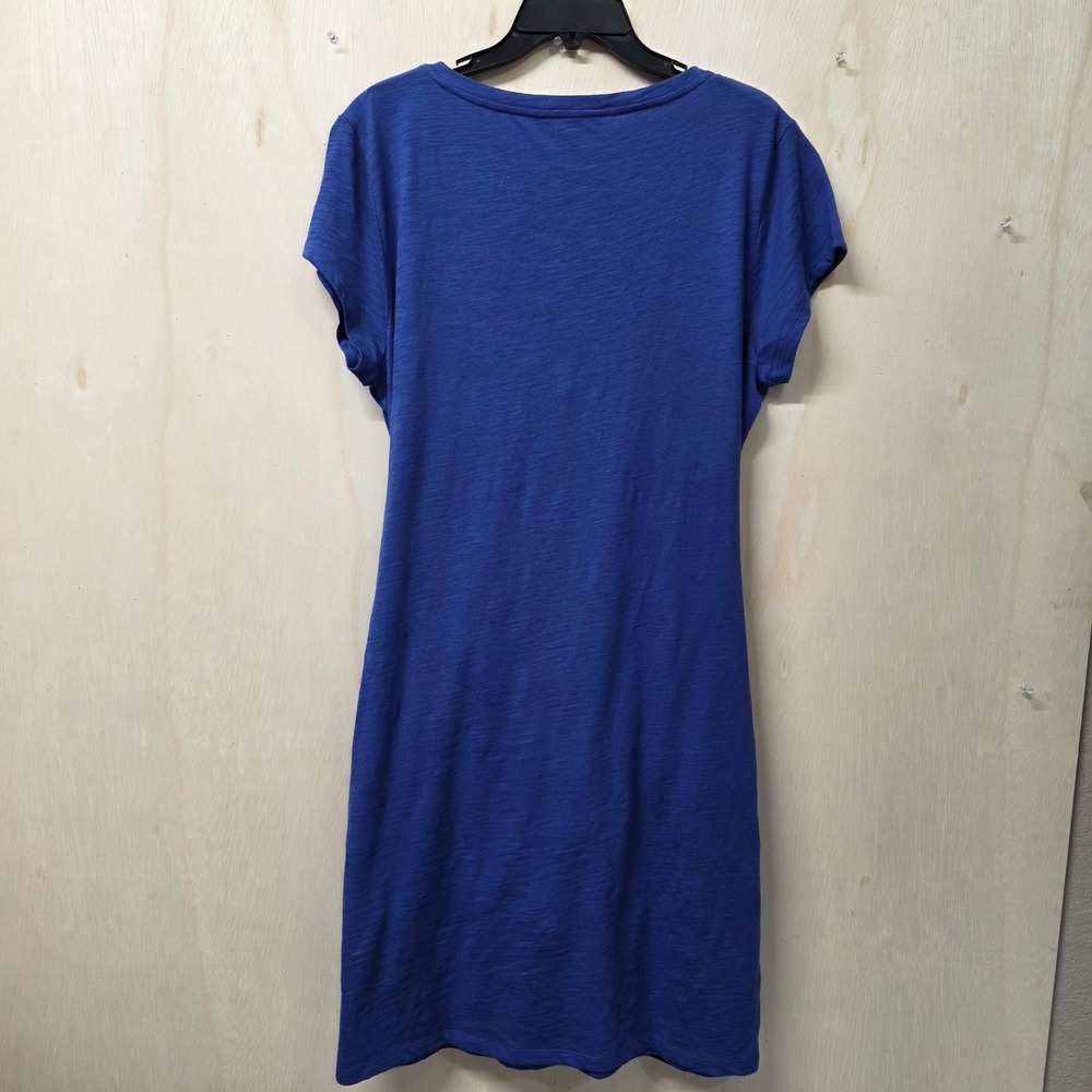 Lauren Ralph Lauren Blue Cotton Slub Faux Wrap Side Tie T-Shirt Dress 14 - Picture 3 of 10